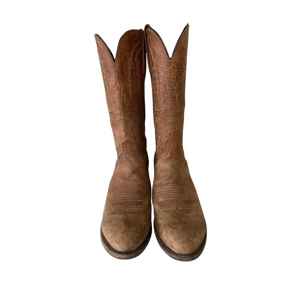 Lucchese Men's Crayton Mad Dog Goat Western Boots Size:7.5 B